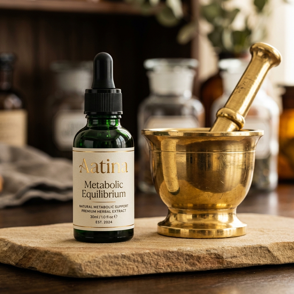 Aatina Metabolic Equilibrium standardized bottle packaging design